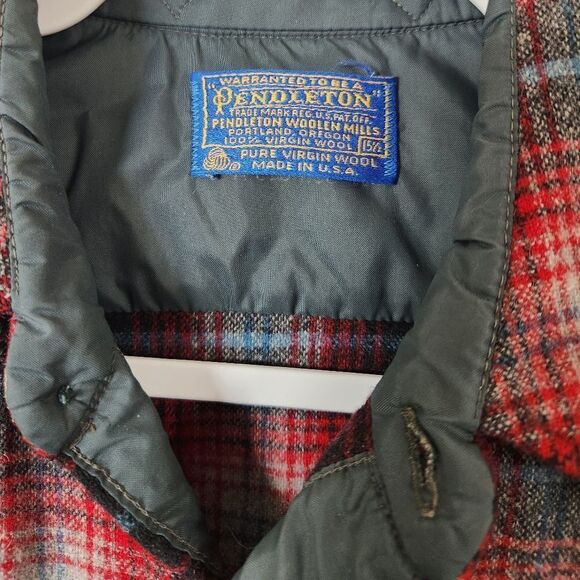 Pendleton Vintage Wool Button Front Shirt Size 15.5 - Picture 4 of 5